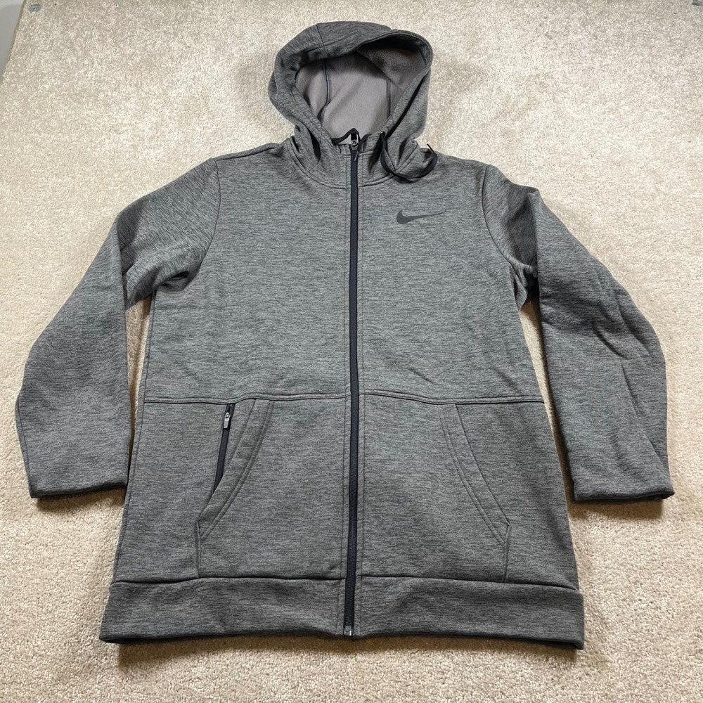 Nike Full Zip Hoodie Mens Medium Gray Therma-FIT CU6231-071 Heathered Jacket